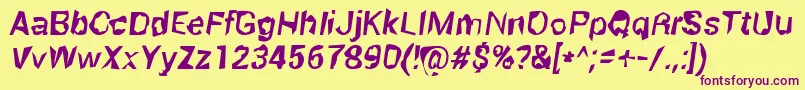 RobotKiller Font – Purple Fonts on Yellow Background