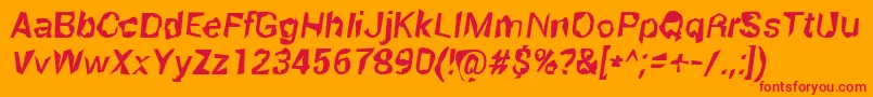 Fonte RobotKiller – fontes vermelhas em um fundo laranja