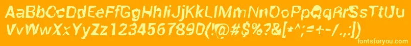 フォントRobotKiller – オレンジの背景に黄色の文字