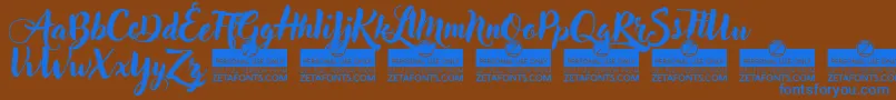 AdlerySwashTrial Font – Blue Fonts on Brown Background
