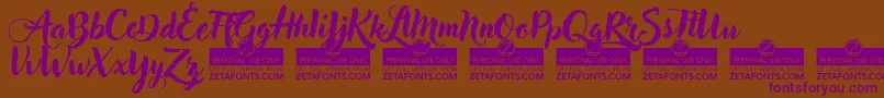 AdlerySwashTrial Font – Purple Fonts on Brown Background