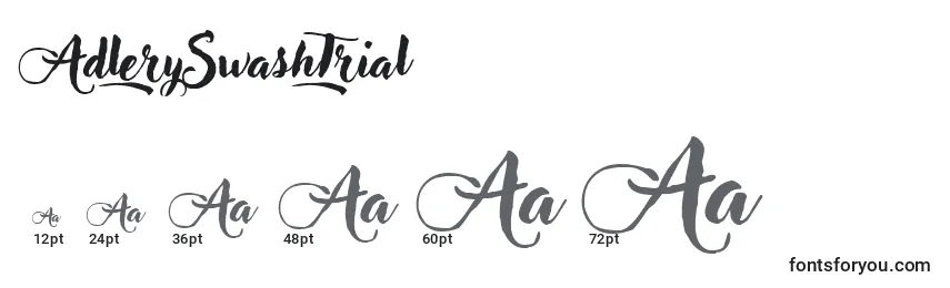 AdlerySwashTrial Font Sizes