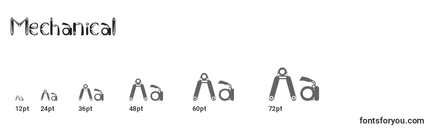 Mechanical Font Sizes