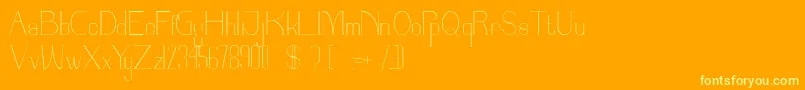 Parinock-Schriftart – Gelbe Schriften auf orangefarbenem Hintergrund