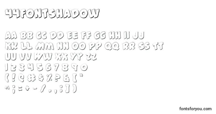 Fuente 44FontShadow - alfabeto, números, caracteres especiales