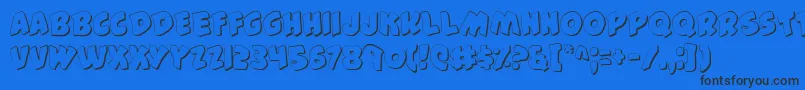 44FontShadow Font – Black Fonts on Blue Background