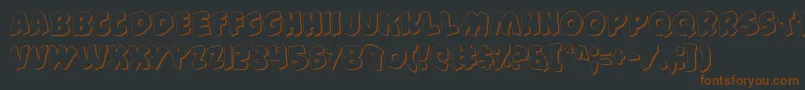 フォント44FontShadow – 黒い背景に茶色のフォント