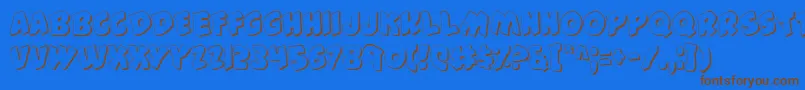 44FontShadow Font – Brown Fonts on Blue Background