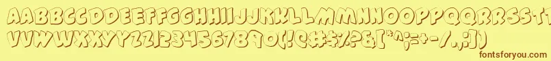 44FontShadow Font – Brown Fonts on Yellow Background