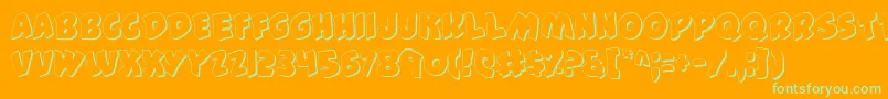 44FontShadow-Schriftart – Grüne Schriften auf orangefarbenem Hintergrund