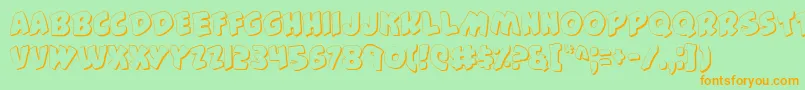 44FontShadow-Schriftart – Orangefarbene Schriften auf grünem Hintergrund