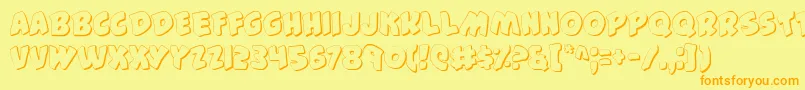 44FontShadow Font – Orange Fonts on Yellow Background