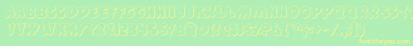 44FontShadow Font – Yellow Fonts on Green Background