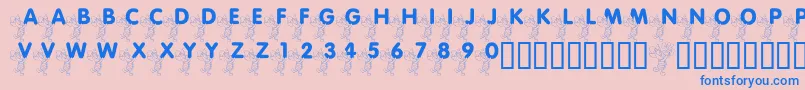 LmsPiggletsLuckOfTheIrish Font – Blue Fonts on Pink Background