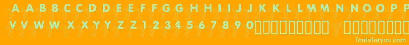 LmsPiggletsLuckOfTheIrish Font – Green Fonts on Orange Background