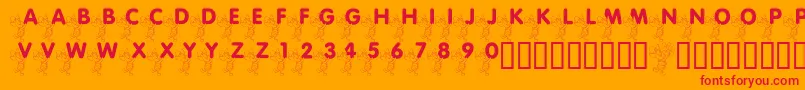 LmsPiggletsLuckOfTheIrish Font – Red Fonts on Orange Background