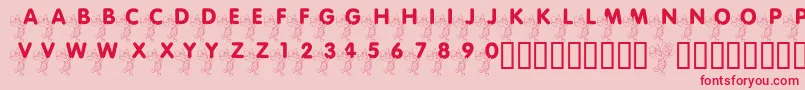 LmsPiggletsLuckOfTheIrish Font – Red Fonts on Pink Background