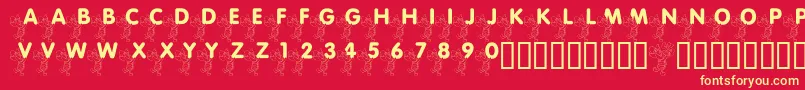 LmsPiggletsLuckOfTheIrish Font – Yellow Fonts on Red Background