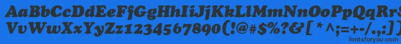 CupertinoItalic-Schriftart – Schwarze Schriften auf blauem Hintergrund