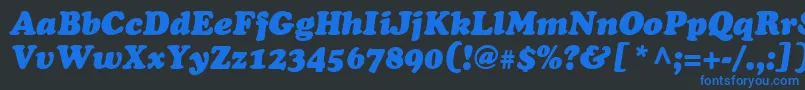 Czcionka CupertinoItalic – niebieskie czcionki na czarnym tle