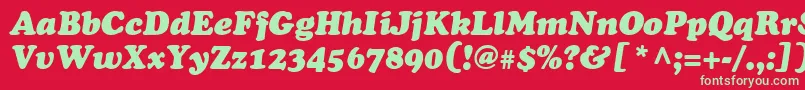 フォントCupertinoItalic – 赤い背景に緑の文字