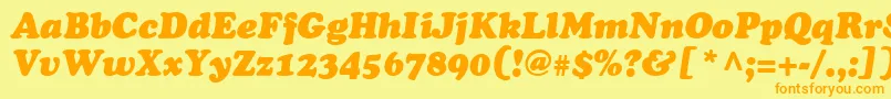 Fonte CupertinoItalic – fontes laranjas em um fundo amarelo