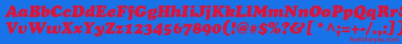 フォントCupertinoItalic – 赤い文字の青い背景