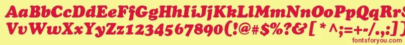 CupertinoItalic Font – Red Fonts on Yellow Background