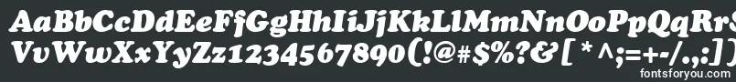 CupertinoItalic-fontti – valkoiset fontit mustalla taustalla