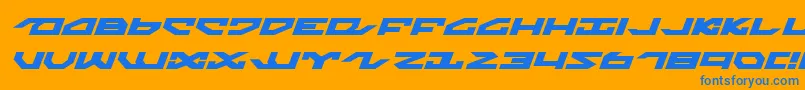Weitere Informationen zur Nightrunnerexi-Schriftart Nightrunnerexi-Schriftart – Blaue Schriften auf orangefarbenem Hintergrund
