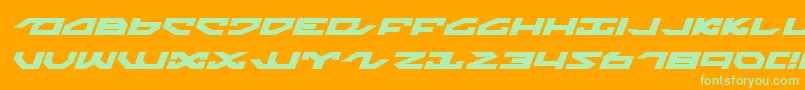 Fonte Nightrunnerexi – fontes verdes em um fundo laranja