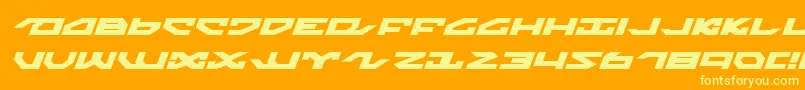 Nightrunnerexi-Schriftart – Gelbe Schriften auf orangefarbenem Hintergrund