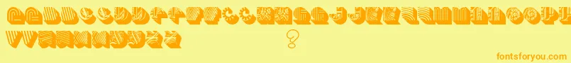 Bento-Schriftart – Orangefarbene Schriften auf gelbem Hintergrund