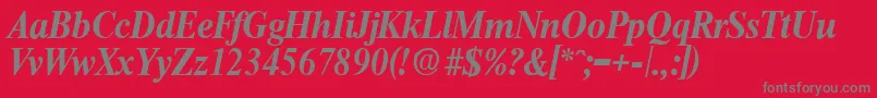 ThamesBoldita Font – Gray Fonts on Red Background