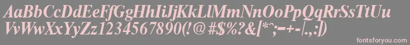 ThamesBoldita-Schriftart – Rosa Schriften auf grauem Hintergrund