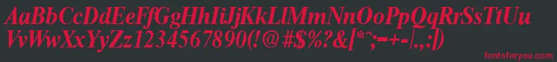 ThamesBoldita Font – Red Fonts on Black Background