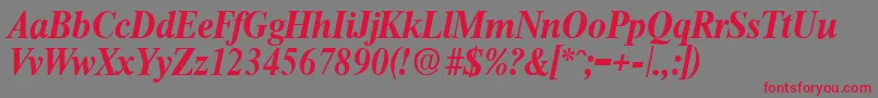 ThamesBoldita Font – Red Fonts on Gray Background