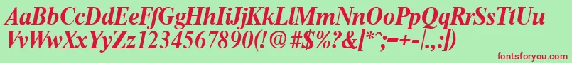 ThamesBoldita Font – Red Fonts on Green Background