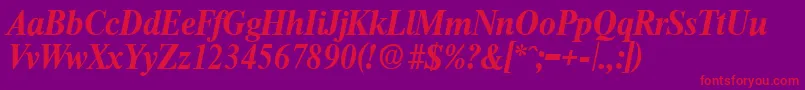 ThamesBoldita Font – Red Fonts on Purple Background