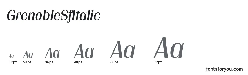 Размеры шрифта GrenobleSfItalic