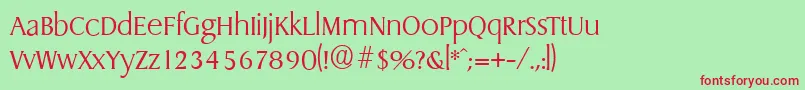 DragonserialXlightRegular Font – Red Fonts on Green Background