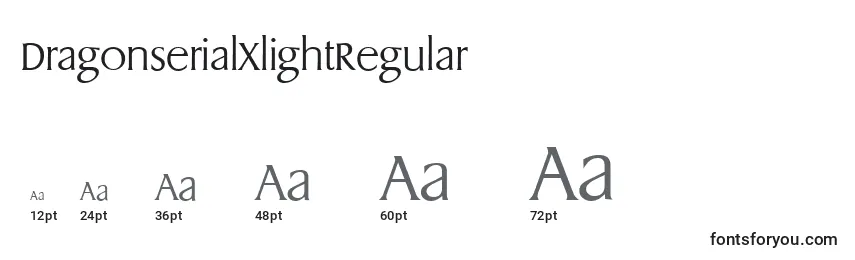 Размеры шрифта DragonserialXlightRegular