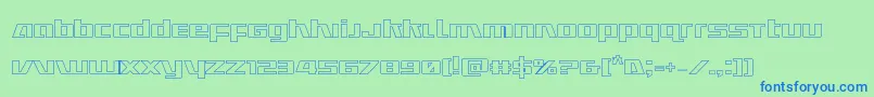 フォントUltramarinesout – 青い文字は緑の背景です。