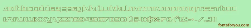 Ultramarinesout-Schriftart – Braune Schriften auf grünem Hintergrund