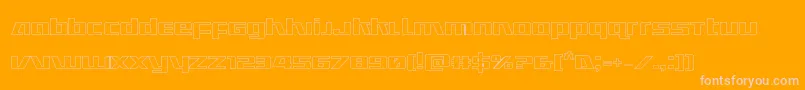Ultramarinesout-fontti – vaaleanpunaiset fontit oranssilla taustalla