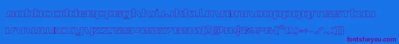 フォントUltramarinesout – 紫色のフォント、青い背景