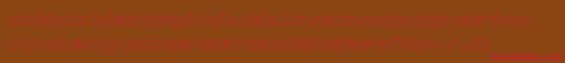フォントUltramarinesout – 赤い文字が茶色の背景にあります。