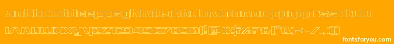 Fonte Ultramarinesout – fontes brancas em um fundo laranja