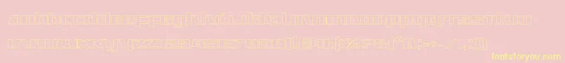 Ultramarinesout-Schriftart – Gelbe Schriften auf rosa Hintergrund