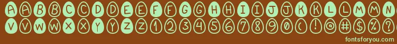 EasterfontSt-fontti – vihreät fontit ruskealla taustalla